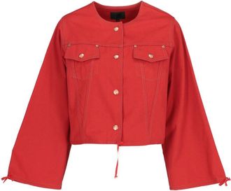 Jean Paul Gaultier 2000 cropped denim jacket - women - Cotton - 42 - Red