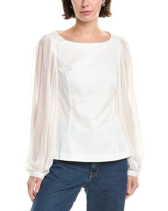 Rebecca Taylor Sheer Sleeve Top