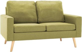 vidaXL Sof&aacute; De 2 Plazas De Tela Verde Vidaxl