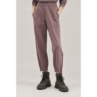 Brunello Cucinelli WomenS Purple Ash Cotton Elastic Waist Trousers, Size XL