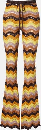 Bananhot Pantalones flared calados Kim en mezcla de algod&oacute;n