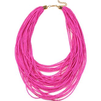 Eye Candy Los Angeles Beaded Layered Necklace in Pink at Nordstrom Rack