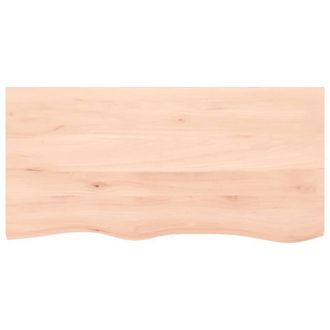 Berkfield Home Table Top 100x50x(2-6) cm Untreated Solid Wood Oak in Light Tan