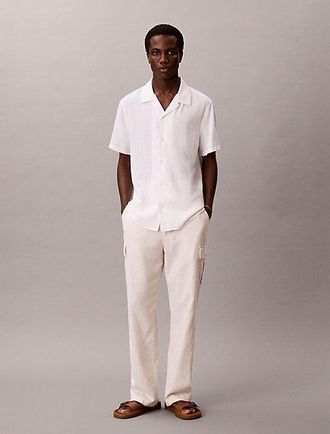 Calvin Klein Relaxed Straight Linen Blend Cargo Pants