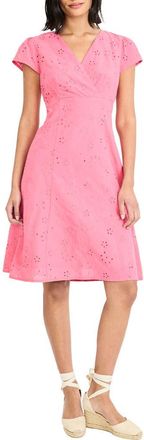 Maggy London Cap Sleeve Eyelet Minidress in Honeysuckle at Nordstrom Rack, Size 18 (Similar To 16W)