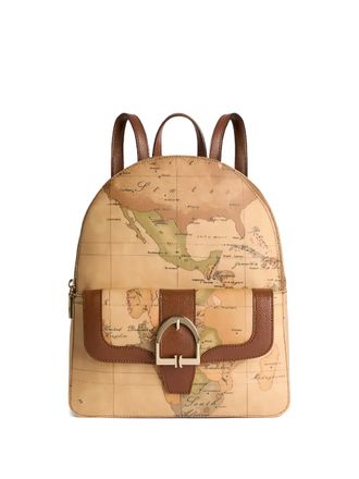 Alviero Martini 1A Classe buckle map-print backpack - Neutrals