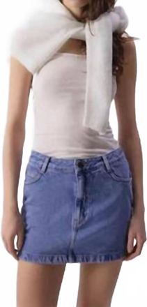 American Vintage Joybird Mini Denim Skirt In Pink Blue