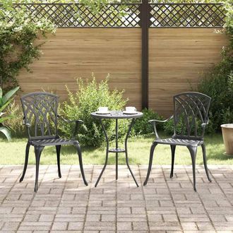 Berkfield Home Garden Chairs 2 pcs Black Cast Aluminium