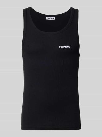 Review Tanktop in Ripp-Optik mit Logo in Black, Gr&ouml;&szlig;e XXL