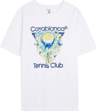 Casablanca Casablanca Tennis Club Icon Printed Cotton T-shirt - White - XL