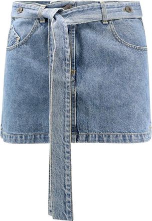 The Attico Gonna in Denim con Cintura - - Skirts - Donna - Blu - M