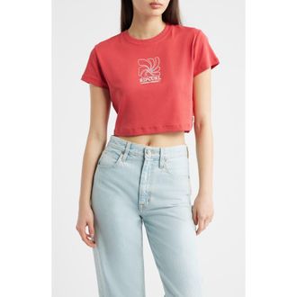 Rip Curl Pacific Coast Embroidered Baby Tee at Nordstrom, Size X-Large