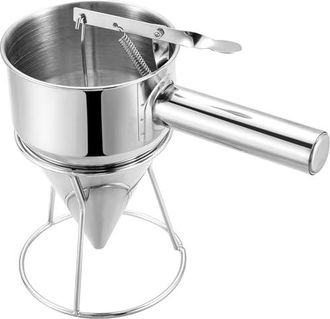 No Brand Embudo Para Masa De Panqueques Con Soporte Embudo De Acero Inoxidable Para Masa De Pasteles Con Soporte, Perfecto Para Cupcakes, Takoyaki U Otros Past