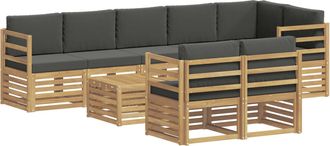 vidaXL Conjunto De Sof&aacute;s De Exterior 9 Uds. Blanco Y Antracita Vidaxl