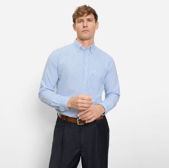 Olymp Langarmhemd OLYMP OLYMP Hemd Casual, Herren, Gr. XXL, N-Gr, blau, Obermaterial: 100% Baumwolle, regular fit, Manschette, Hemden Langarmhemd