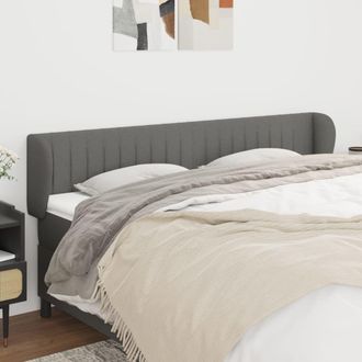 vidaXL Cabecero De Tela Gris Oscuro 163x23x78/88 Cm Vidaxl