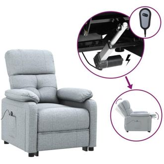 vidaXL Poltrona Elettrica Reclinabile Grigio Chiaro in Tessuto vidaXL