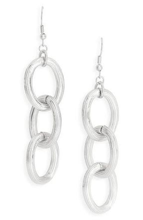 Karine Sultan Ridged Link Drop Earrings in Silver at Nordstrom Rack