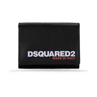 Dsquared2 Compact Leather Wallet - male - Dsquared2 - Wallets & Cardholders - Black - ONE SIZE - Accessories