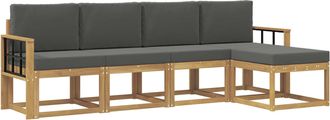 vidaXL Conjunto De Sof&aacute;s De Exterior 5 Uds. Blanco Y Antracita Vidaxl