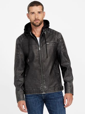 Guess Danilo Faux-Leather Hooded Jacket
