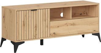 Petits Meubles Mueble TV 1 puerta 1 cajón estratificado marrón