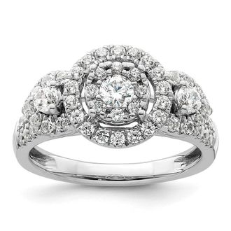 Diamond2Deal 14k White Gold Lab Grown Diamond Engagement Ring 1Ct Clarity- VS Color- G-H
