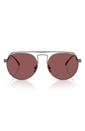 Ferrari 55mm Oval Sunglasses in Matte Gunmetal /Red at Nordstrom