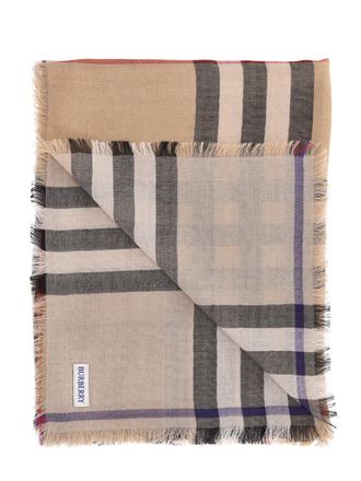 Burberry Womens Scarfs Beige Wool