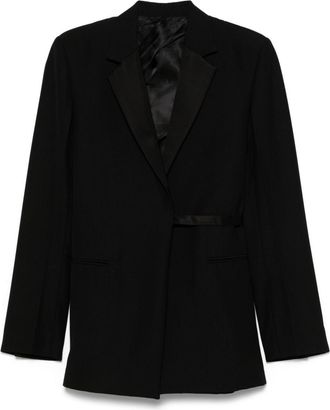Toteme satin-lapels wrap blazer - Black