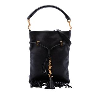 Saint Laurent Pre-owned Saint Laurent Small Leather Fringe Flat Bucket Bag Ladies 5YT868T6T4475P36