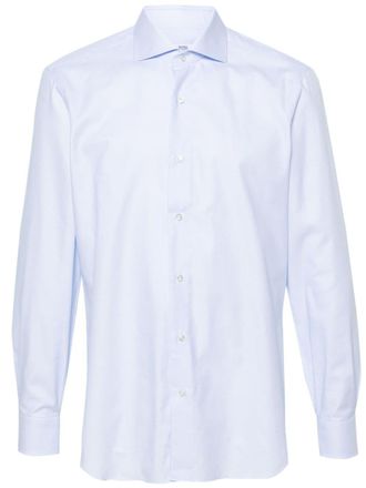 Barba Camicia con effetto jacquard - Blu