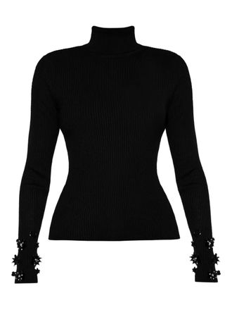 Anouki crystal-embellished turtleneck top - Black