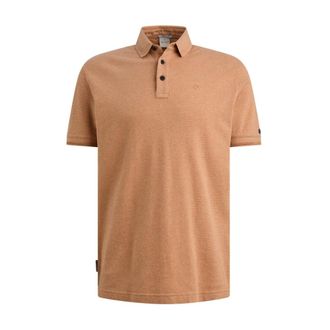Cast Iron Short Sleeve Polo Slim Fit Popcorn - Heren - Tops - Oranje - Maat: M Katoen