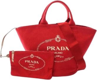 Prada Pre-owned Tote Bags, female, Red, Size: ONE SIZE Pre-owned Vintage Tote Bag