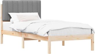 vidaXL Bed Frame with Upholstered Headboard Light Grey 90 x 190 cm vidaXL