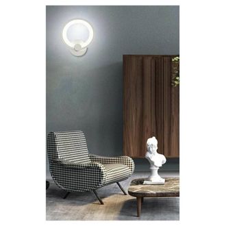 Trade Shop Trade Shop Traesio - Trade Shop - Applique Cerchio 10 Watt Parete Abat Jour Luce Fredda Calda Naturale 6551 E27