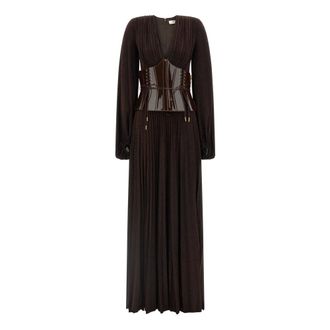 Elisabetta Franchi Dames, Jurken, Bruin, Maat: M Lame