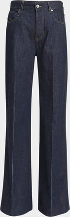 Bottega Veneta Indigo Soft Denim Wide-Leg Palazzo Jeans