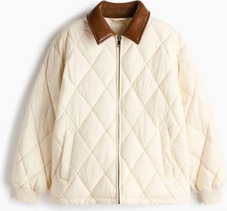H&M Thermolite Quilted Jacket in Light Beige at Nordstrom, Size Xx-Large
