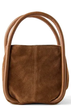Free People Barlow Leather Bucket Bag in Cognac at Nordstrom
