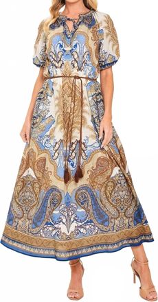 Flying Tomato Womens Paisley Woven Midi Dress In Navy