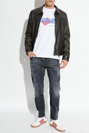 Dsquared2 T-shirt With Printed Logo, Mens, White