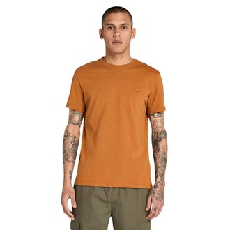 Timberland Heren-T-shirt met ronde hals en River-borduursel (Tarwe)