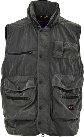 Paul & Shark Giubbino Smanicato in Tessuto Tecnico - Heren - Bodywarmers - Grijs - 2XL - Polyester - Jassen