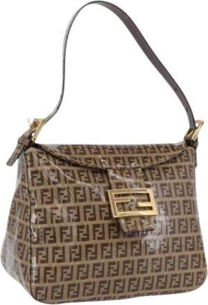 Fendi Pre-owned Shoulder Bags, female, Beige, Size: ONE SIZE Pre-owned Vintage Zucchino Shoulder Bag
