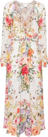 Camilla Raglan floral-print maxi dress - women - Silk - L - White