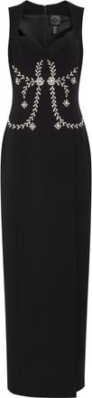 Huishan Zhang Huishan Zhang Izmara Crystal-embellished Crepe Maxi Dress - Black - 16 (UK16 / XL)