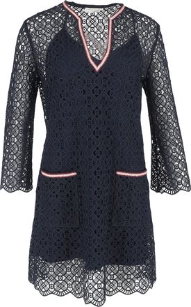 Sandro Sandro Paris kanten minijurk in marineblauw polyester