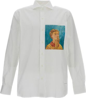 Junya Watanabe White Tove Jansson Printed Cotton Shirt